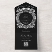 Till Death GothicスカルQR Code 結婚's オールインワン招待状 (内側)