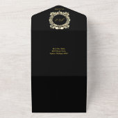 Till Death Gothic Blackと金ゴールドのQRコード結婚s オールインワン招待状 (外側)