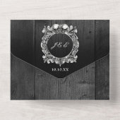 Till Death Gothic Black Wood QR Code 結婚's オールインワン招待状 (裏面)