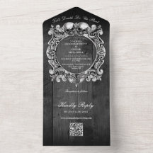 Till Death Gothic Black Wood QR Code 結婚's