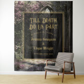 Till Death Gothic Floral Garden Wedding Backdrop タペストリー (インサイチュ)