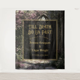 Till Death Gothic Floral Garden Wedding Backdrop タペストリー