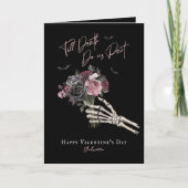 Till Death Gothic Floral Skeleton Hand Valentine シーズンカード (正面)