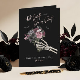 Till Death Gothic Floral Skeleton Hand Valentine シーズンカード