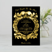 Till Death Gothic Photo'結婚s Black and金ゴールド 箔招待状 (立ち正面)