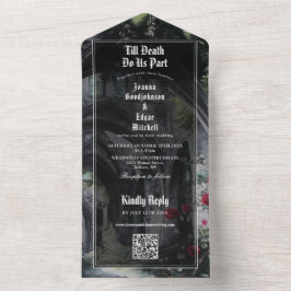 Till Death Gothic Ruins QR Code Wedding オールインワン招待状