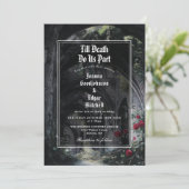 Till Death Gothic Ruins Roses Floral Photo Wedding 招待状 (スタンド正面)