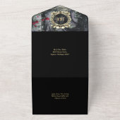 Till Death Gothic Ruins Roses Floral Wedding オールインワン招待状 (外側)