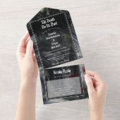 Till Death Gothic Ruins Roses Floral Wedding オールインワン招待状 (貼ってはがせる)