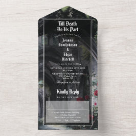 Till Death Gothic Ruins Roses Floral Wedding オールインワン招待状