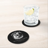Till Death Gothic Skeleton Couple Black Wedding ラウンドペーパーコースター (インサイチュ)