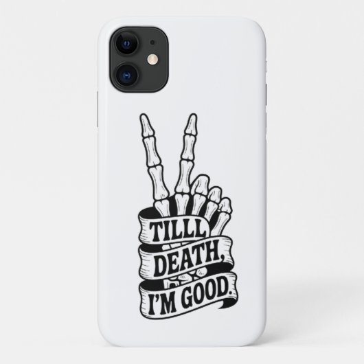 Till Death Peace Hand Skeleton Case-Mate iPhoneケース (裏面)