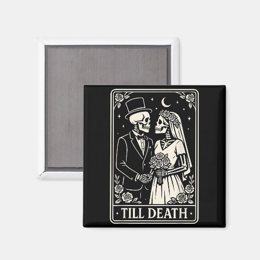 Till Death Skeleton Love Couples Gothic Wedding Br マグネット (正面/裏面)