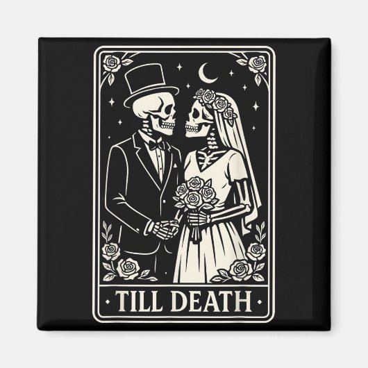 Till Death Skeleton Love Couples Gothic Wedding Br マグネット (正面)