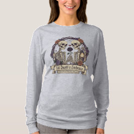 "Till Death's Embrace" Gothic Skeleton Long Sleeve Tシャツ
