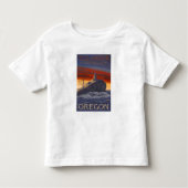 Tillamookの灯台ヴィンテージ旅行ポスター トドラーTシャツ (正面)