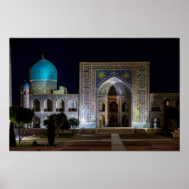 Tilya-Kori Madrasah in Registan square - Samarkand ポスター