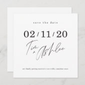 Tim + Ashleeの日付カスタムデザインを保存 招待状 (正面/裏面)