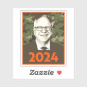 Tim Walz 2024希望inカモフラージュ シール (シート)