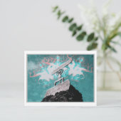 TIMANFAYA – カナリア諸島スペインの水色 ポストカード (スタンド正面)