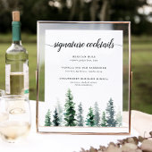 Timber Groveの結婚シグネチャーカクテルメニューの看板 ポスター