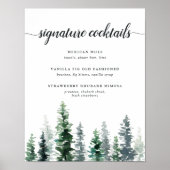 Timber Groveの結婚シグネチャーカクテルメニューの看板 ポスター (正面)