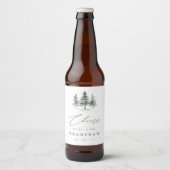 Timber Grove | ウィンターエバーグリーン ウェディング ビールラベル (正面)