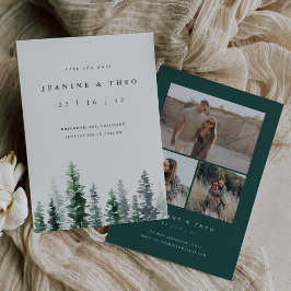 Timber Grove | 田舎風のモミの木の冬の結婚式 セーブザデート