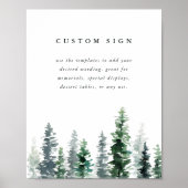 Timber Grove Custom Wedding Sign Template ポスター (正面)