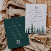 Timber Grove | Double-Sided Monogram Wedding 招待状