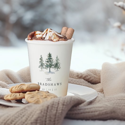 Timber Grove Evergreen Forest Wedding Favor 紙コップ