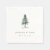 Timber Grove | Personalized Winter Wedding スタンダードカクテルナプキン (正面)