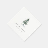 Timber Grove | Personalized Winter Wedding スタンダードカクテルナプキン (角)