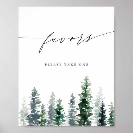 Timber Grove | Pine Forest Favors Sign ポスター (正面)