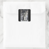 TIMBER WOLF野生動物サポーターのアートワーク スクエアシール (バッグ)