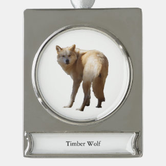 Timber Wolf banner ornament シルバープレートバナーオーナメント