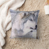 Timber Wolf, Canis lupus, Movie Animal Utah) クッション (ブランケット)