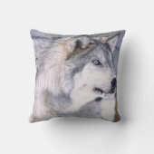 Timber Wolf, Canis lupus, Movie Animal Utah) クッション (裏面)