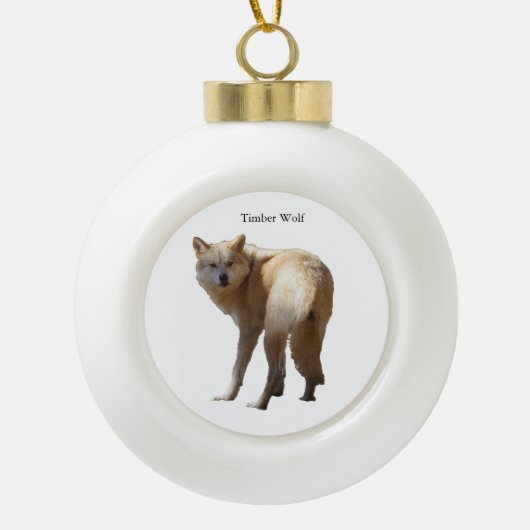 Timber Wolf ornament セラミックボールオーナメント (正面)