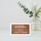 Timber Wood White Frame Handyman 名刺 (スタンド正面)