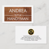 Timber Wood White Frame Handyman 名刺 (正面/裏面)