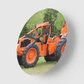 TimberjackのSkidder ラウンド壁時計 (傾斜)