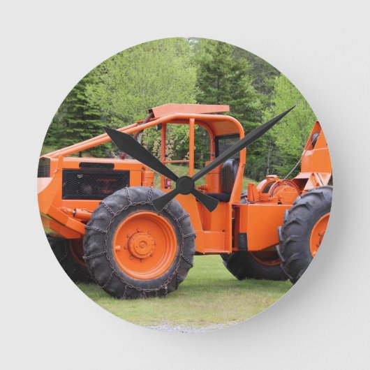 TimberjackのSkidder ラウンド壁時計 (正面)