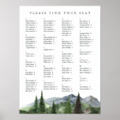 Timberline | Alphabetical Wedding Seating Chart ポスター (正面)