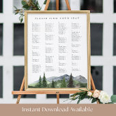 Timberline | Alphabetical Wedding Seating Chart ポスター