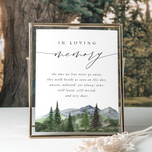 Timberline | Mountain Forest Wedding Memorial Sign ポスター