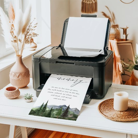 Timberline | Mountain Forest Wedding Memorial Sign ポスター