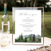 Timberline | Mountain Wedding Bar Menu Sign ポスター