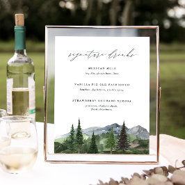 Timberline | Mountain Wedding Signature Drink Sign ポスター