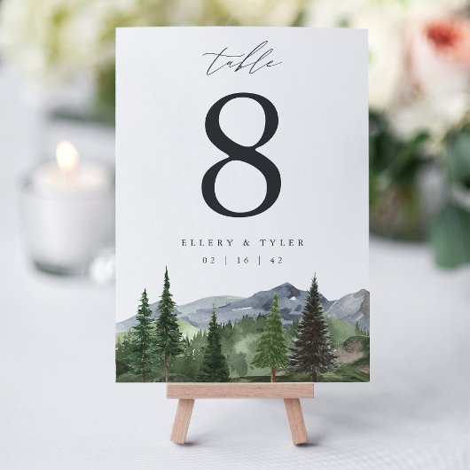 Timberline | Personalized Mountain Forest Wedding テーブルナンバー